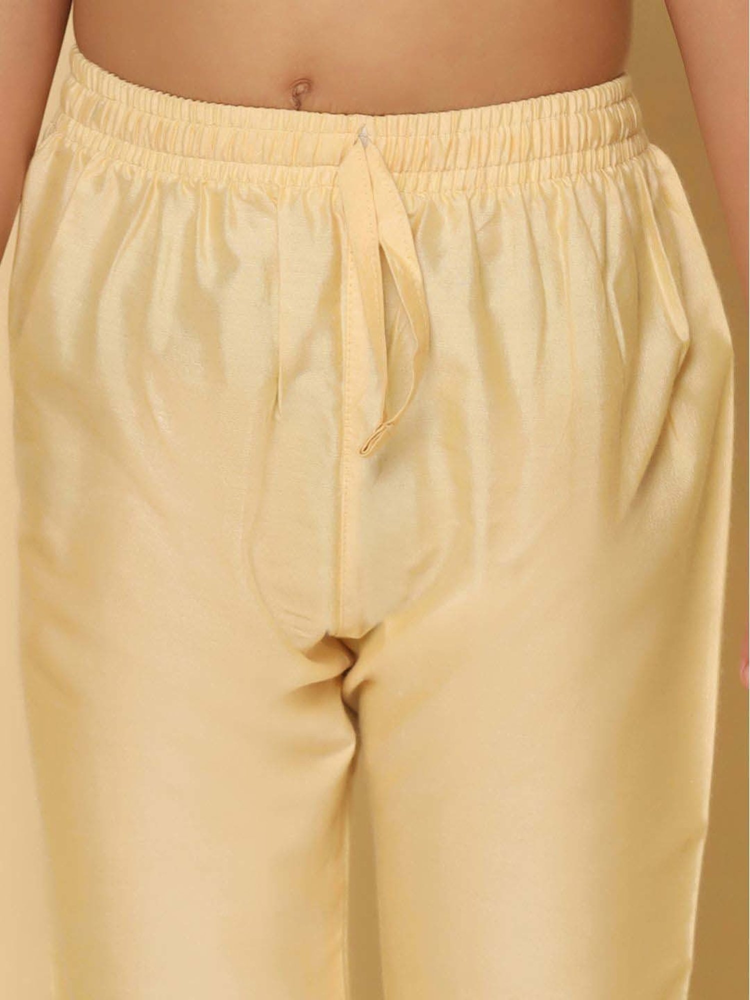 KISAH Kids Yellow & White Printed Full Sleeves Kurta Set