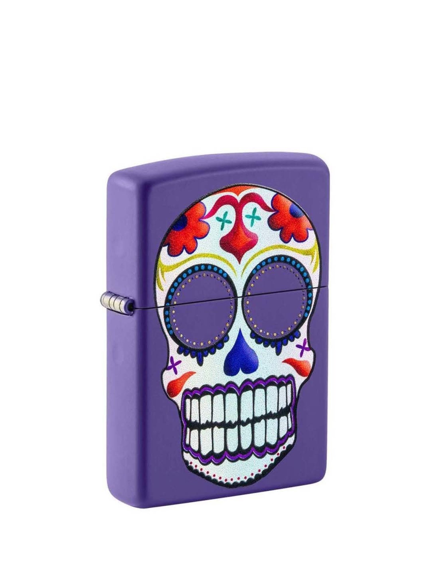 Zippo Purple Brass Sugar Skull Design Windproof Pocket Lighter