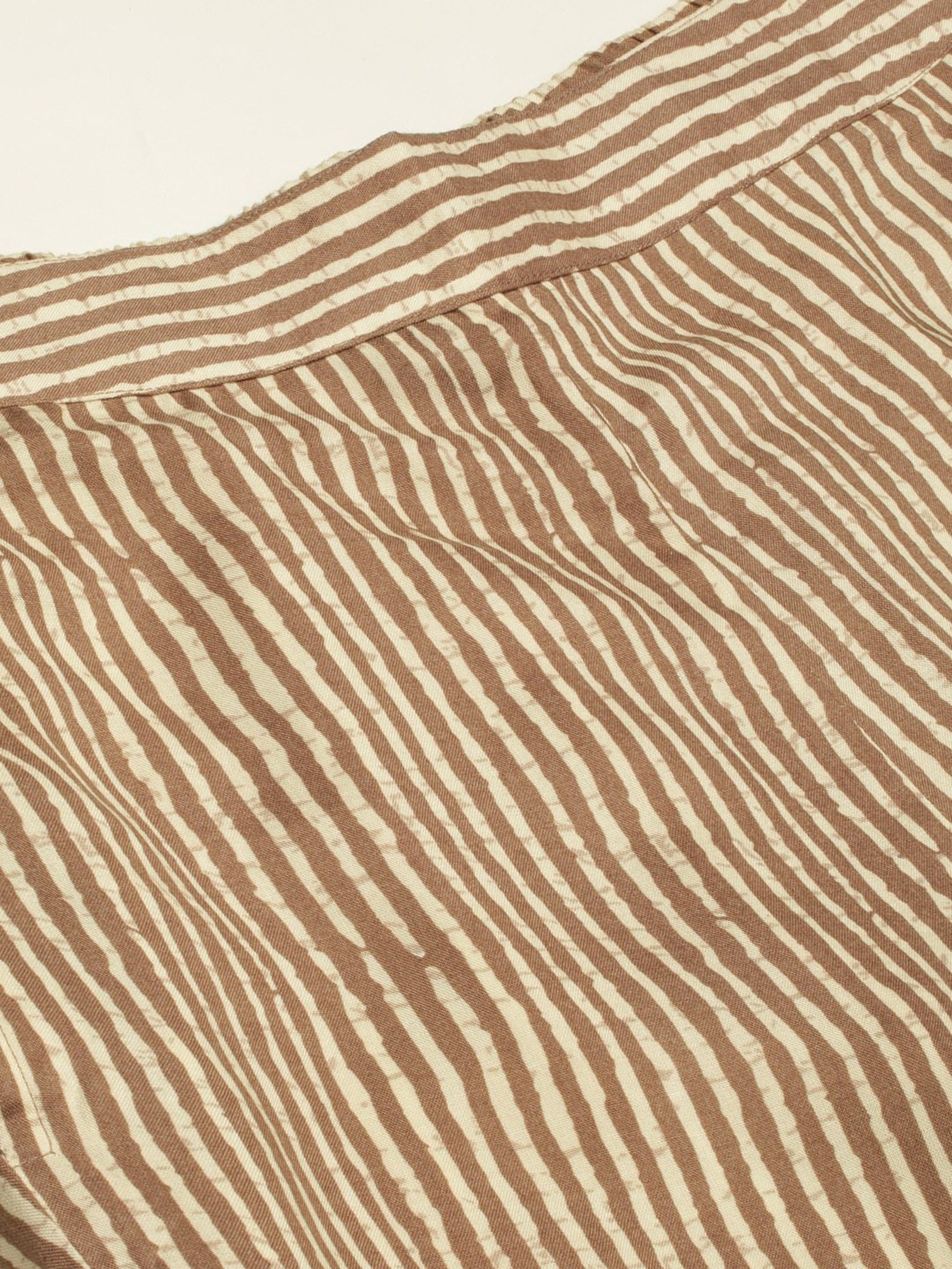 Amukti Beige Striped Pants