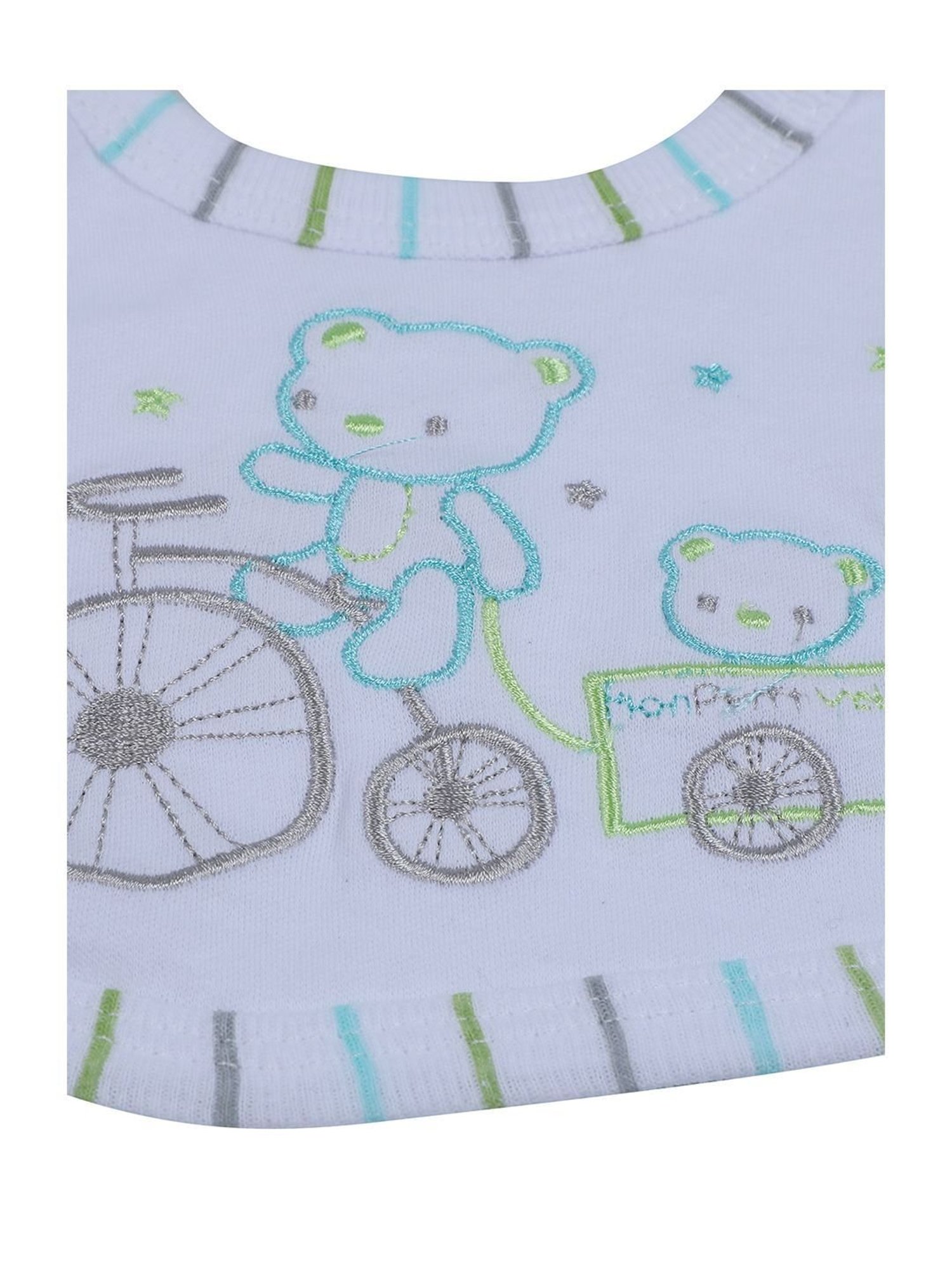 Baby Moo Kids White Cotton Printed Romper Set