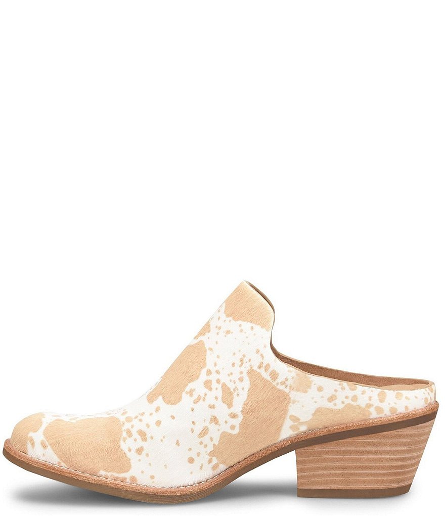Sofft Ameera Cow Print Calf Hair Western Inspired Clogs