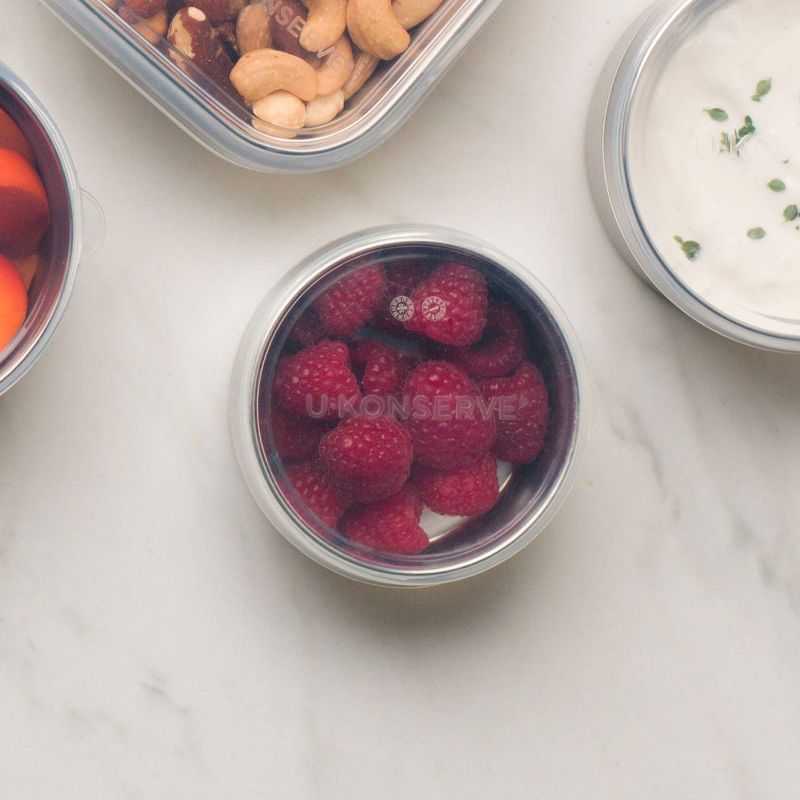 U-Konserve Stainless Steel Food-Storage Container Round 5oz - Clear Silicone Lid