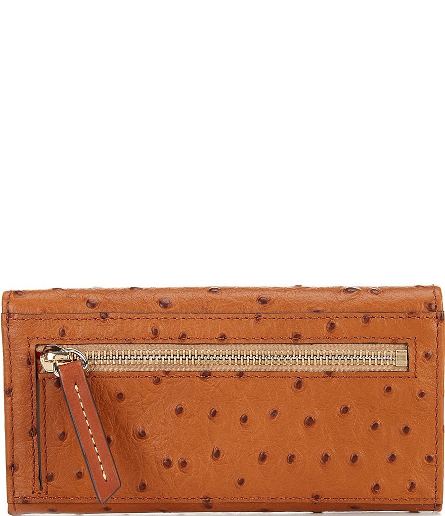 Dooney & Bourke Ostrich Collection Continental Snap Clutch Wallet