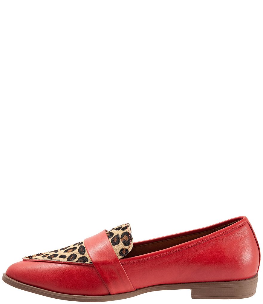 Bueno Barnes Leather Leopard Print Calf Hair Loafers