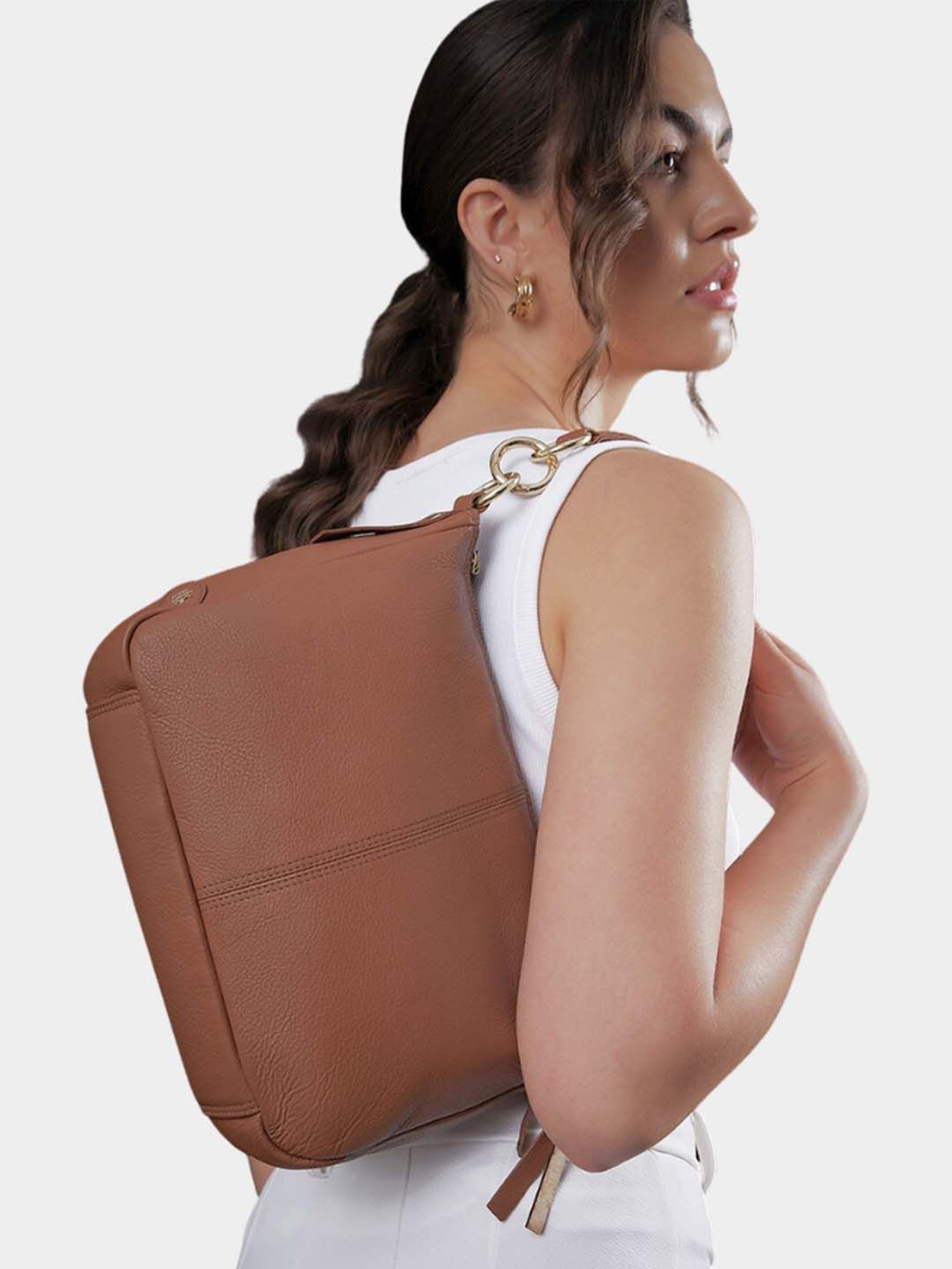 Tortoise Go Everywhere Jollie Tan Solid Medium Shoulder Handbag