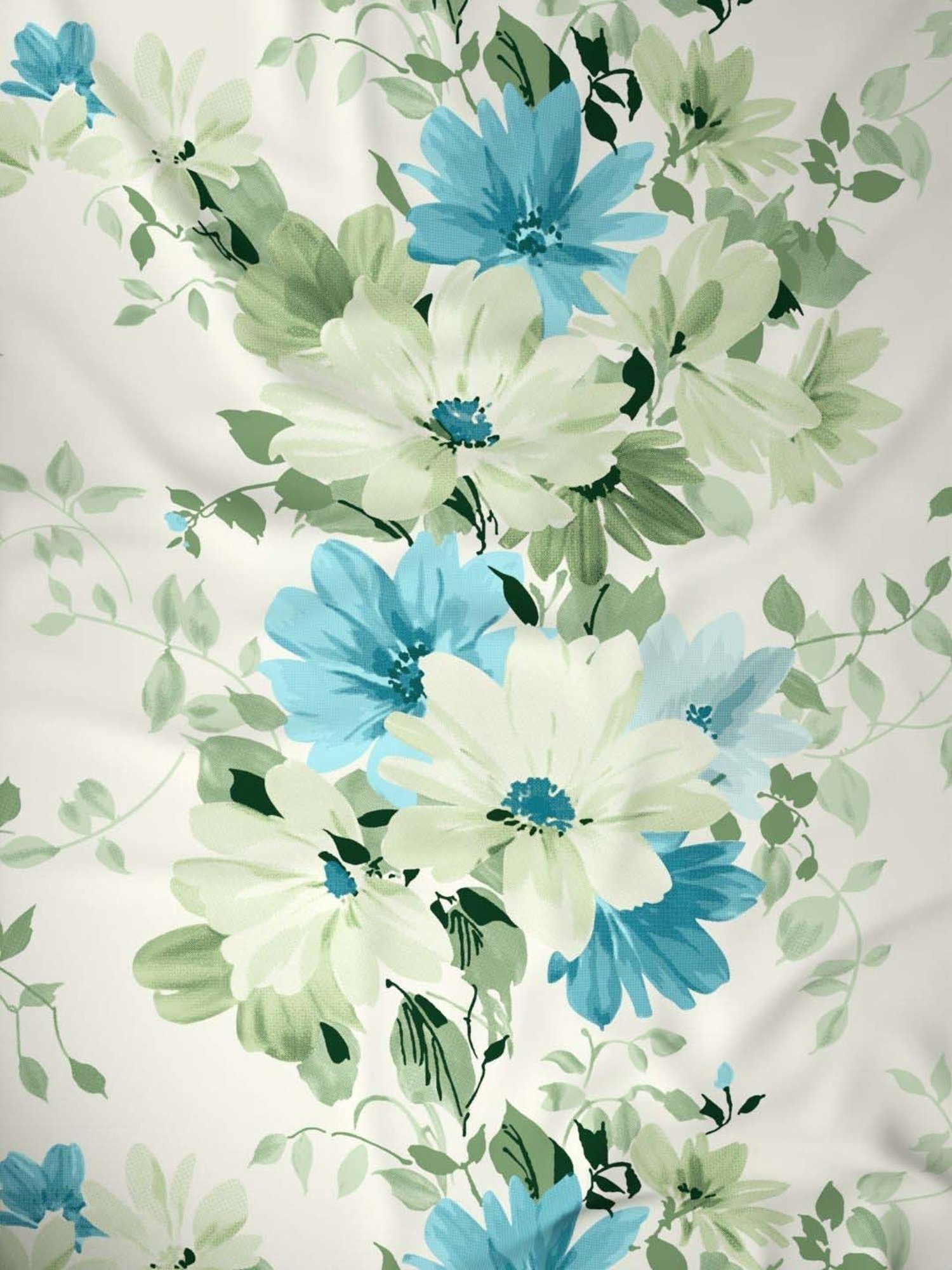 Raymond Home Camphor White & Blue 144 TC Cotton Queen Bedsheet with 2 Pillow Covers