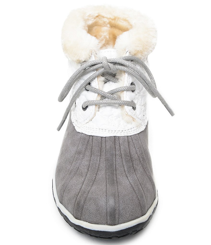 Minnetonka Women's Tega Water-Resistant Faux Fur Trim Ankle Booties