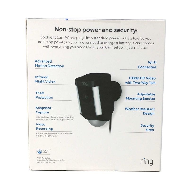 Ring Spotlight Cam Wired, HD Two Way Talk Security Camera Black