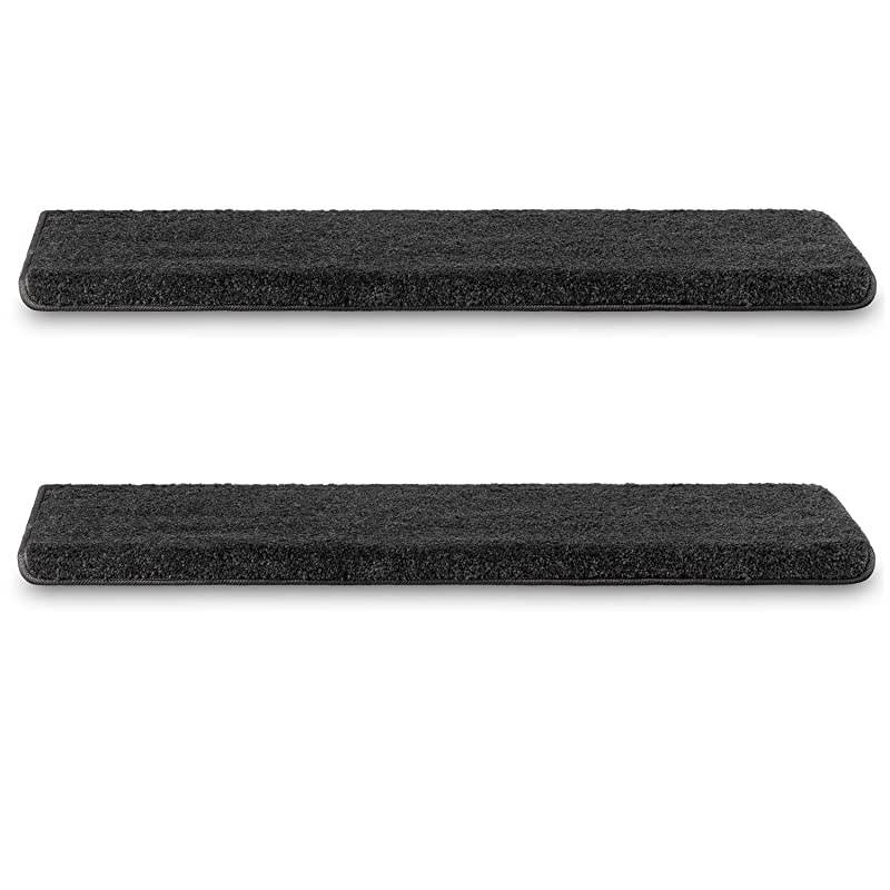 Stair Treads &ndash; Non-Slip Bullnose for Stairs &ndash; Indoor Stair Pads &ndash; Self-Adhesive & Easy Installation &ndash; Pet & Child Friendly &ndash; Skid Resistant & Washable &ndash; 2- Pack Brown 10" x 30"x 1.3&rdquo;