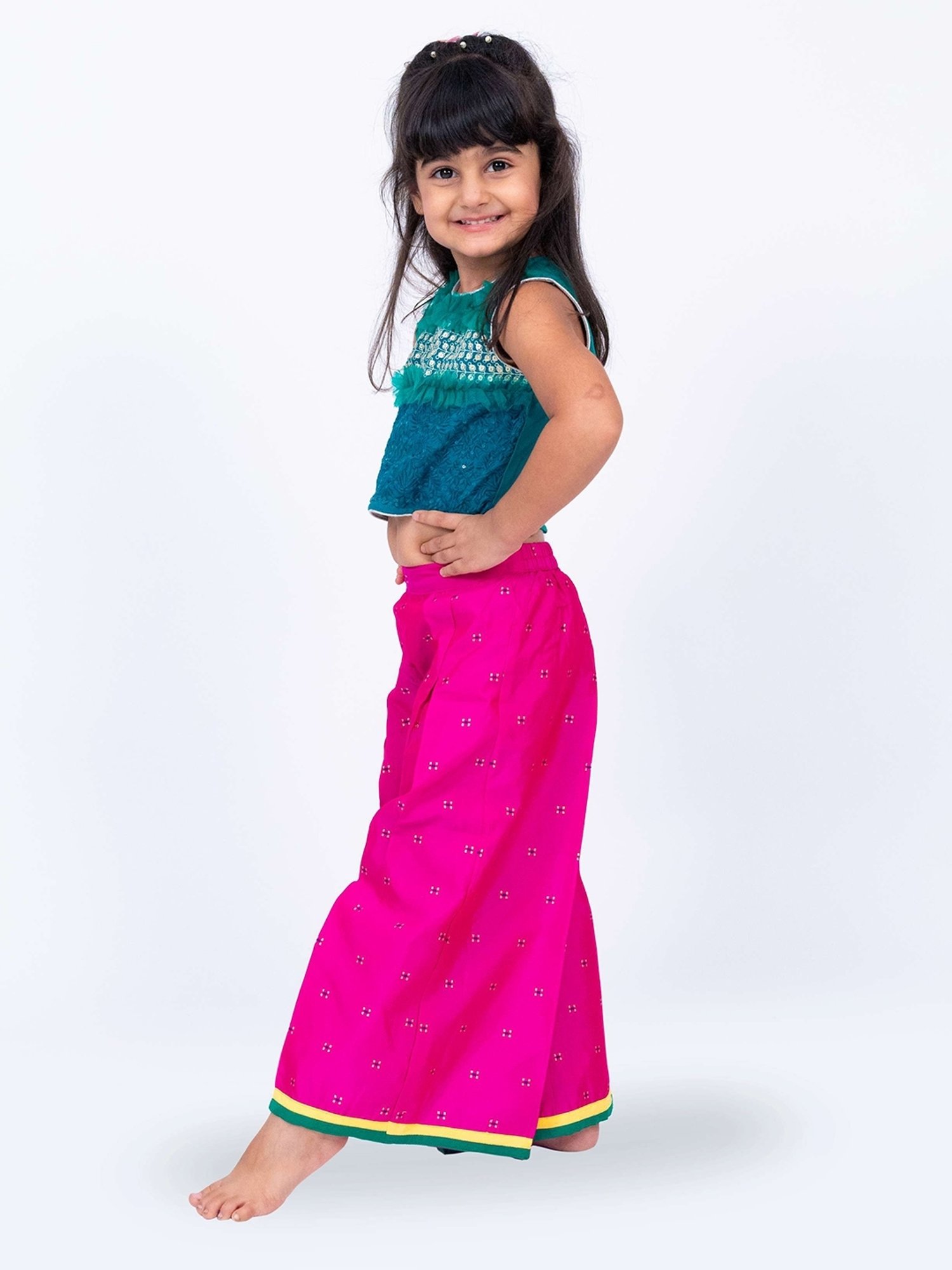 TWISHA Green Embroidery Clothing Set