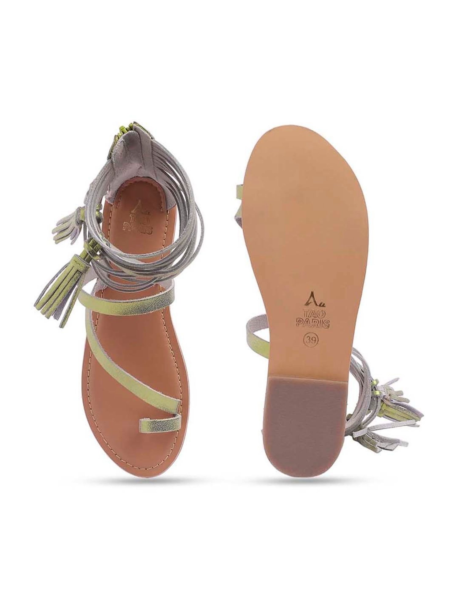 Tao Paris Women's IVY NEW Light Green Gladiator Sandals