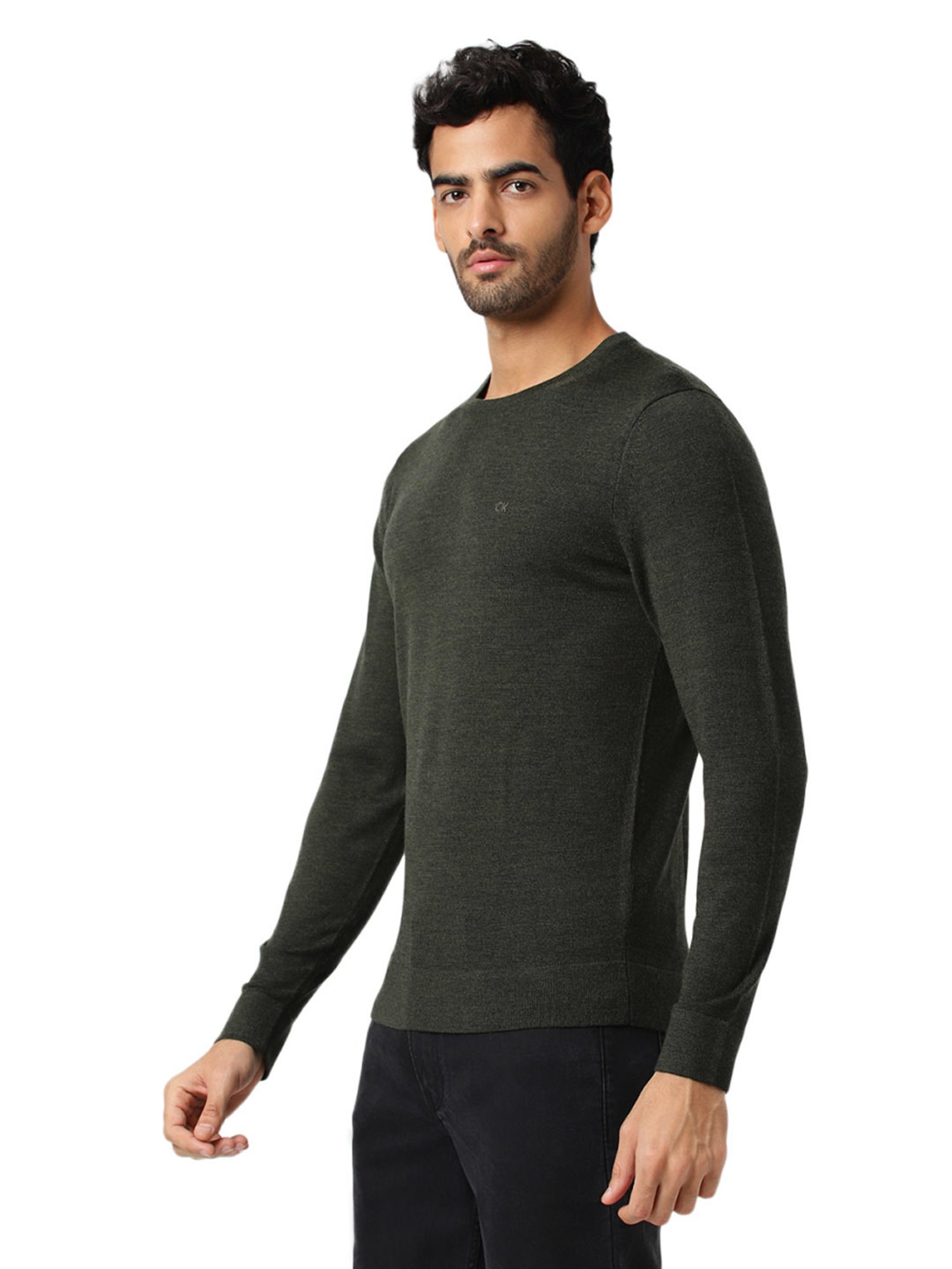 Calvin Klein Jeans Dark Olive Regular Fit Sweater
