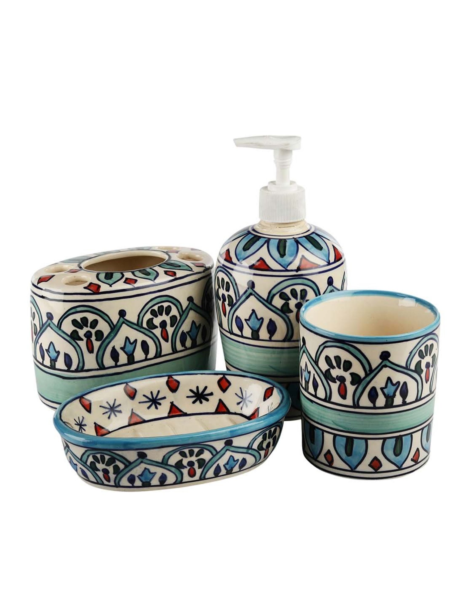 VarEesha The Royal Crown Multicolor Ceramic Bath Accessories - Set of 4
