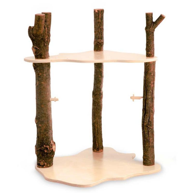 HearthSong Wooden Fairy Forest Home with Three Wooden Branches and Two Platform Floors