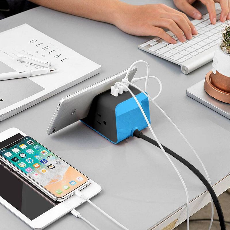 MyDesktop 29W Wireless Charging Stand with 3 USB Ports and 2 Power Outlets