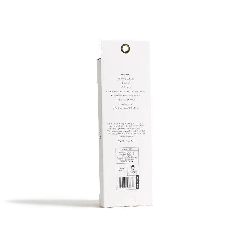 3pk Porous Point Pens - Black Ink - U Brands