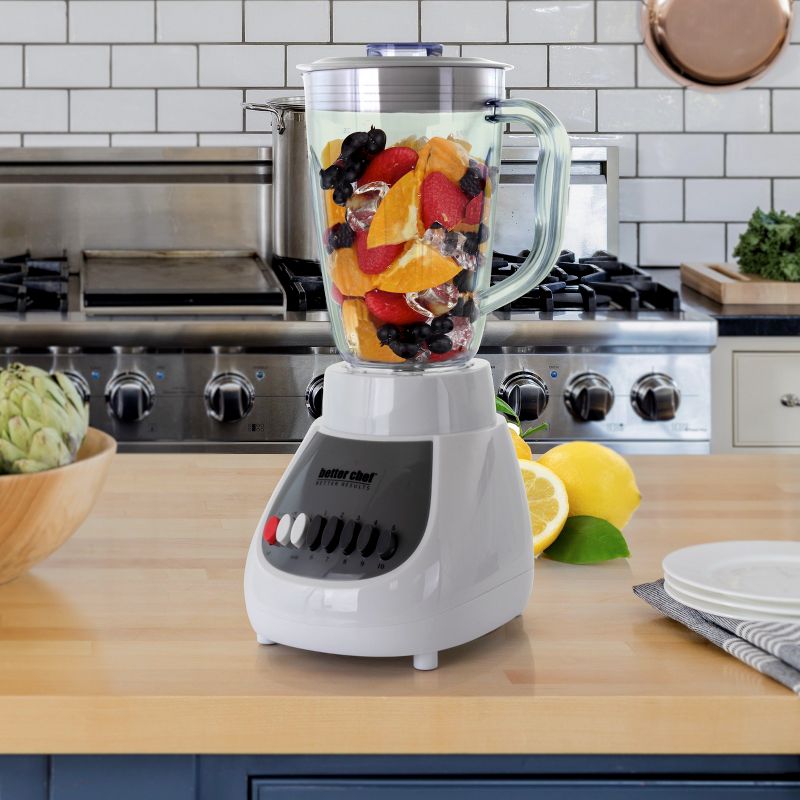 Better Chef 42 Ounce Glass Jar Blender in White