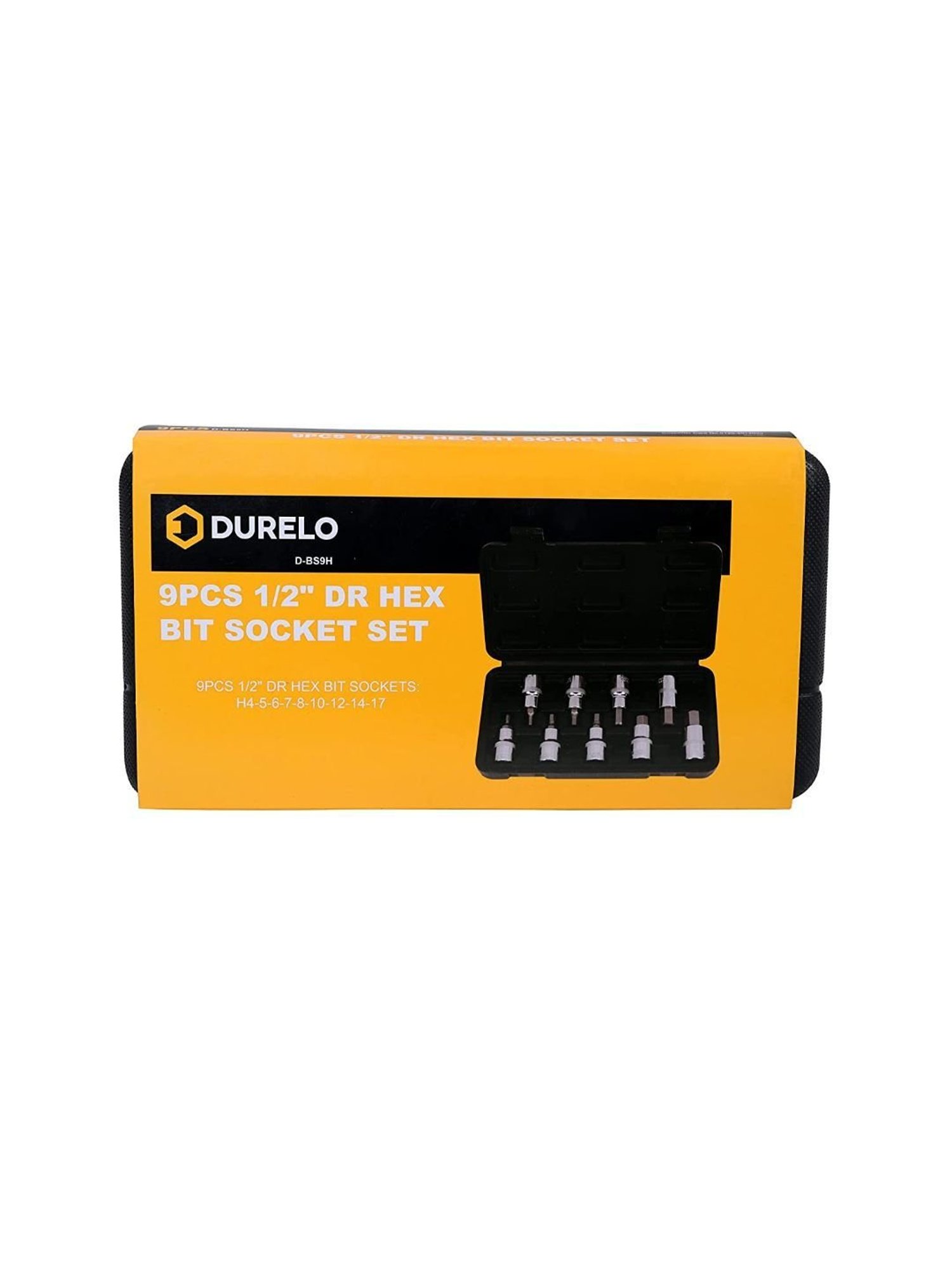 Durelo D-BS9H 1-2 inch Drive Hex Bit Socket Set - 9 Pcs