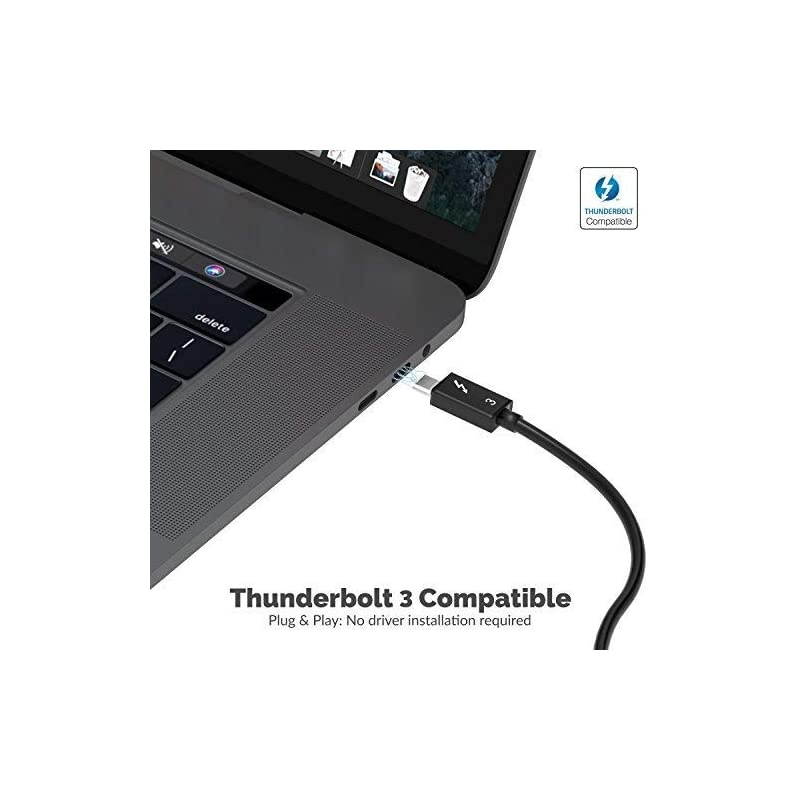 Thunderbolt 3 to Dual DisplayPort Adapter Supports Up to Two 4K 60Hz Monitors on Mac and Some Windows Systems TH3DP2