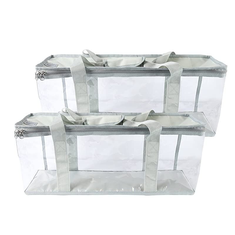 Co Premium DVD BluRay Storage Bags Portable DVD Media Case Holder For Movies Video Games Blue Ray Entertainment Library Visible Plastic Zipper Case Organizer Set of 2 Gray