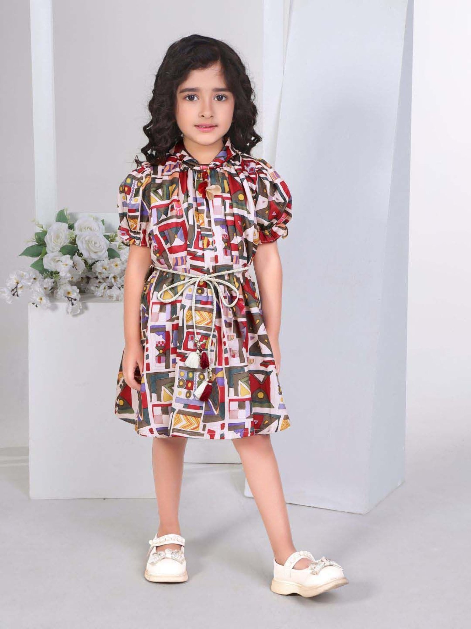Peppermint Girls Multicolor Printed Dress