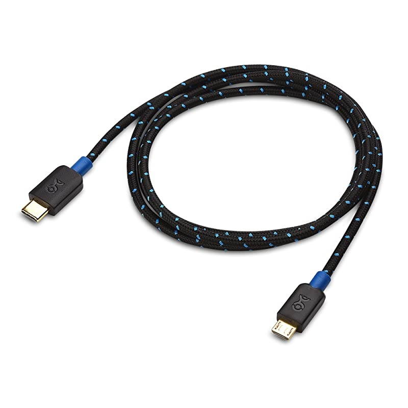 USB C to Micro USB Micro USB to USBC with Braided Jacket 66 Feet in Black
