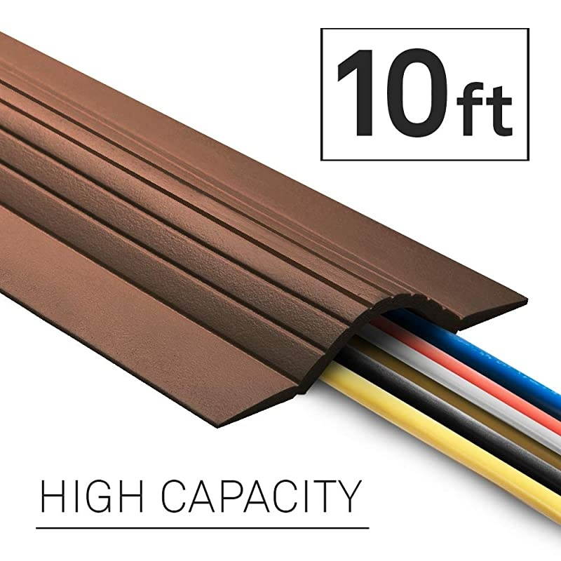 10FT Cable Blanket High Capacity Low Profile Cord Cover and Wire Protector Brown