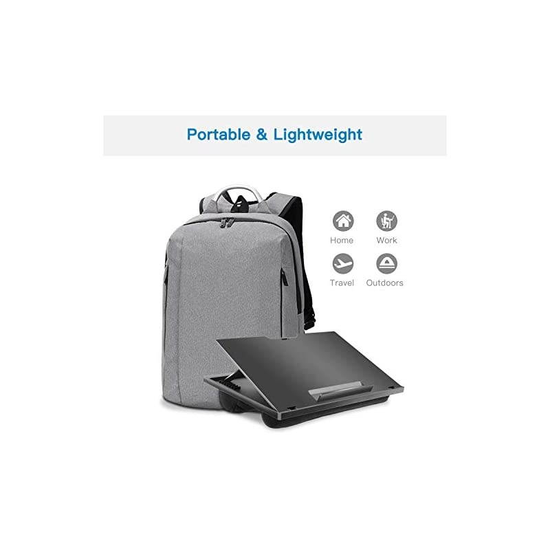 Adjustable Lap Desk - with 8 Adjustable Angles & Dual Cushions Laptop Stand for Car Laptop Desk, Work Table, Lap Writing Board & Drawing Desk on Sofa or Bed by