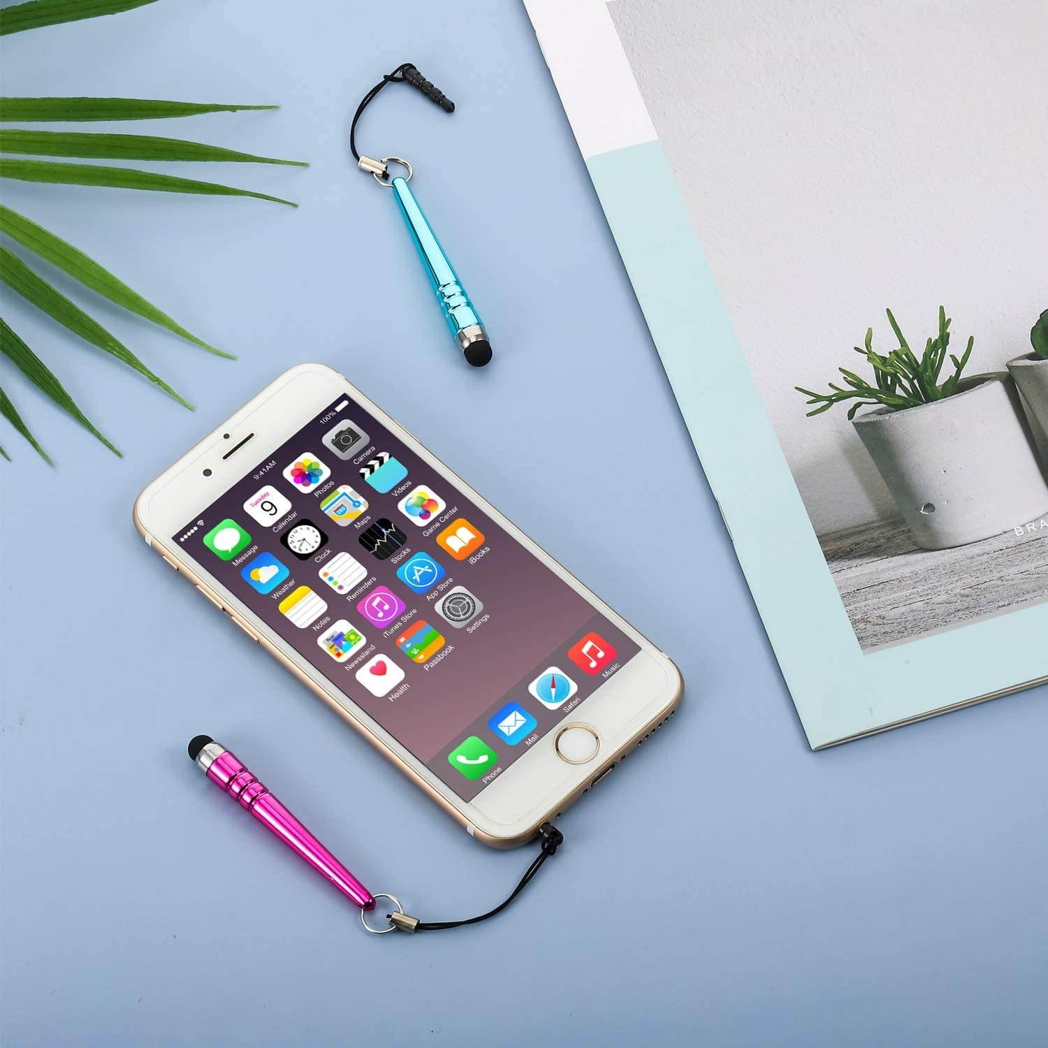 40 Pieces Short Stylus Pens Universal Touch Screen Pens Capacitive Stylus Compatible with iPhone iPad Tablet and Most Touch Screen Devices (10 Colors)