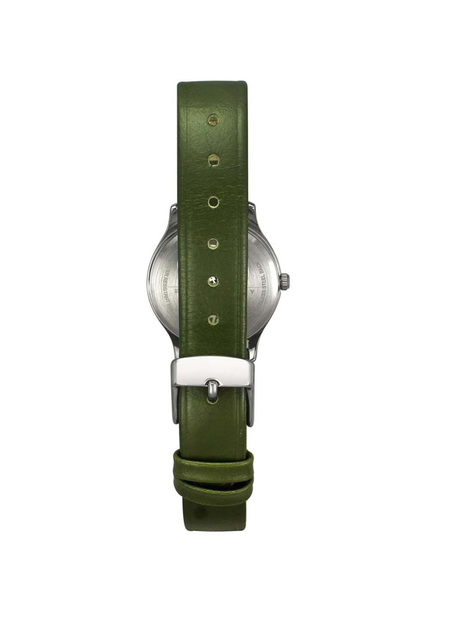 Helix By Timex Olive Round Dial Analog Leather Women Watch - TW051HL01