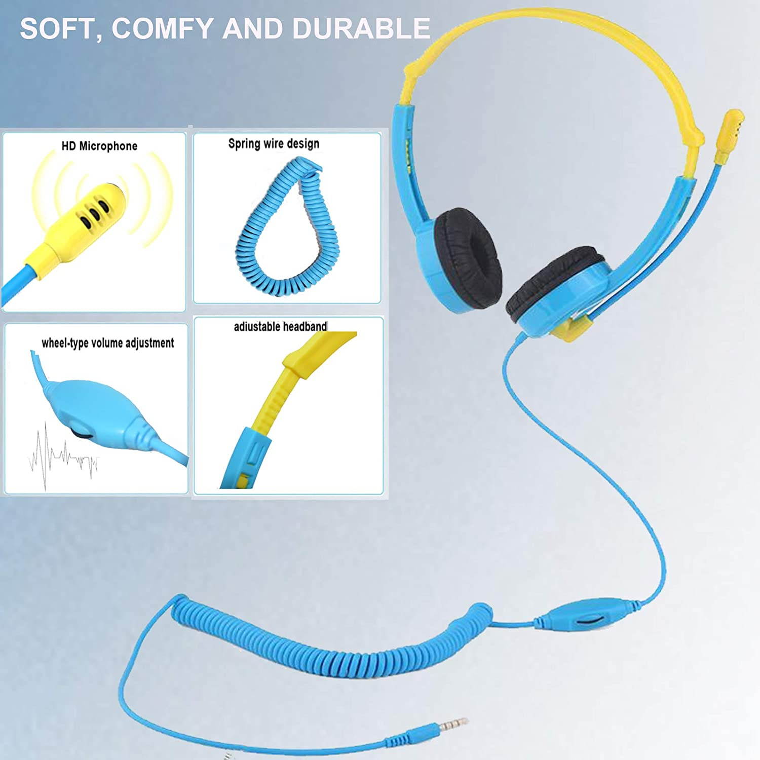 Over Ear Headphones Mic Noise Reduction 3.5MM Wired Headset