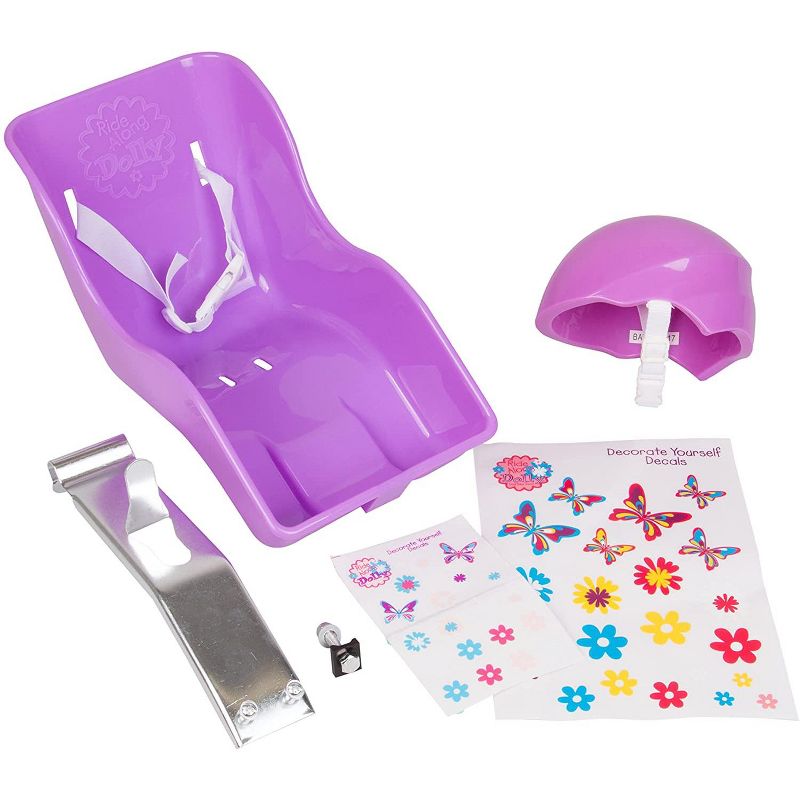 Ride Along Dolly Bike Seat & Helmet for American Girl Doll, Purple