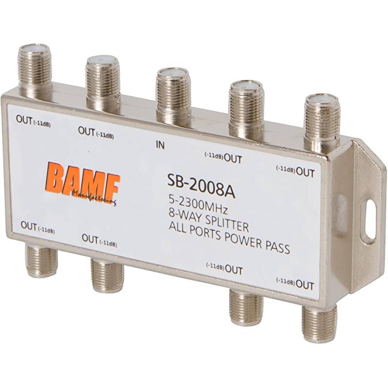 8-Way Coax Cable Splitter Bi-Directional MoCA 5-2300MHz