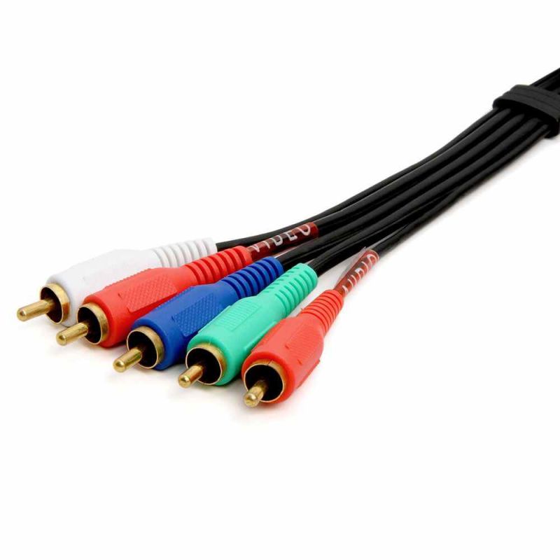 Cmple - Component Video Audio Cable 5-RCA Gold HDTV RGB YPbPr -50 FT