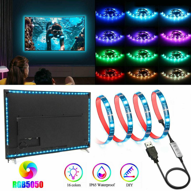 RGB LED Bias Lighting For TV LCD HDTV Monitors USB LED Strip Background Light