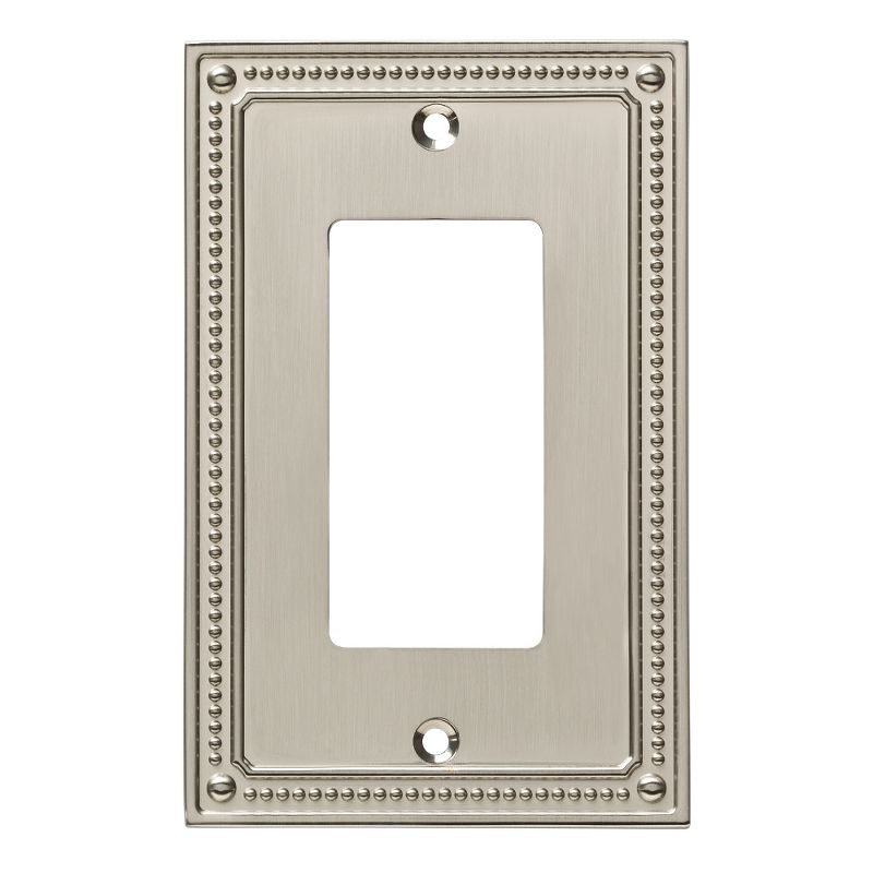 Franklin Brass Classic Beaded Single Decorator Wall Plate Nickel