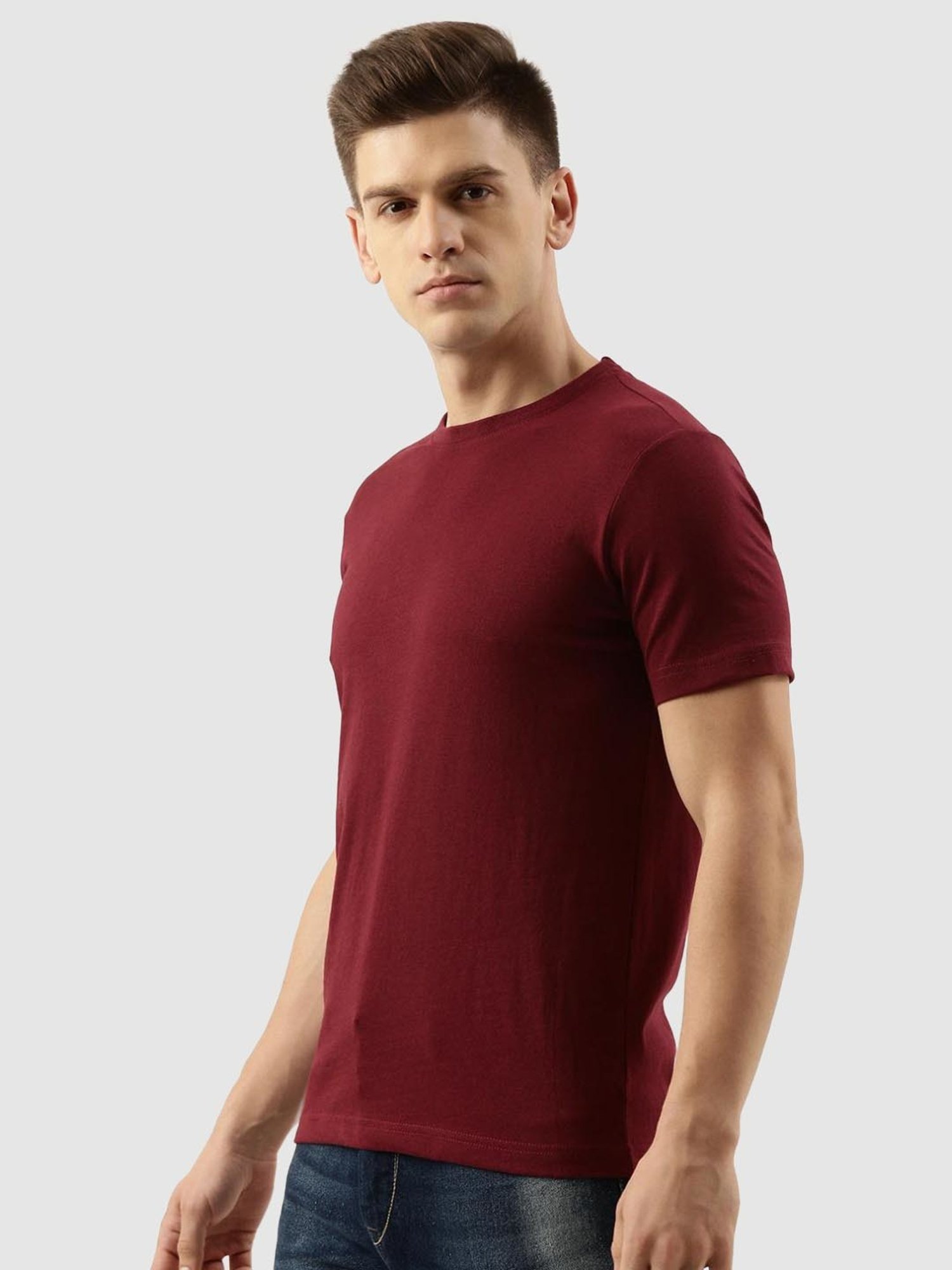 Bene Kleed Maroon Regular Fit T-Shirt