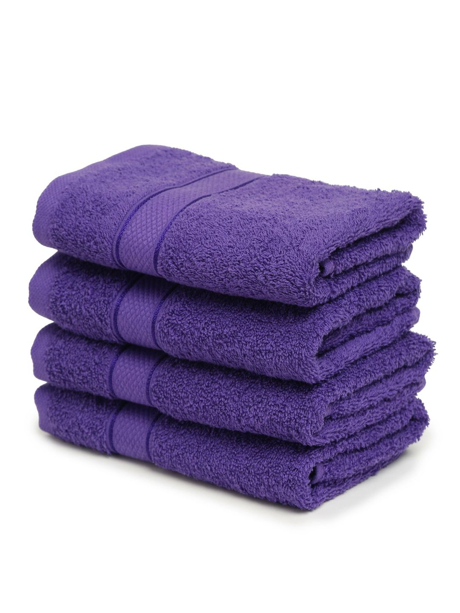 Creeva Violet 525 GSM Cotton Hand Towel Set of 4