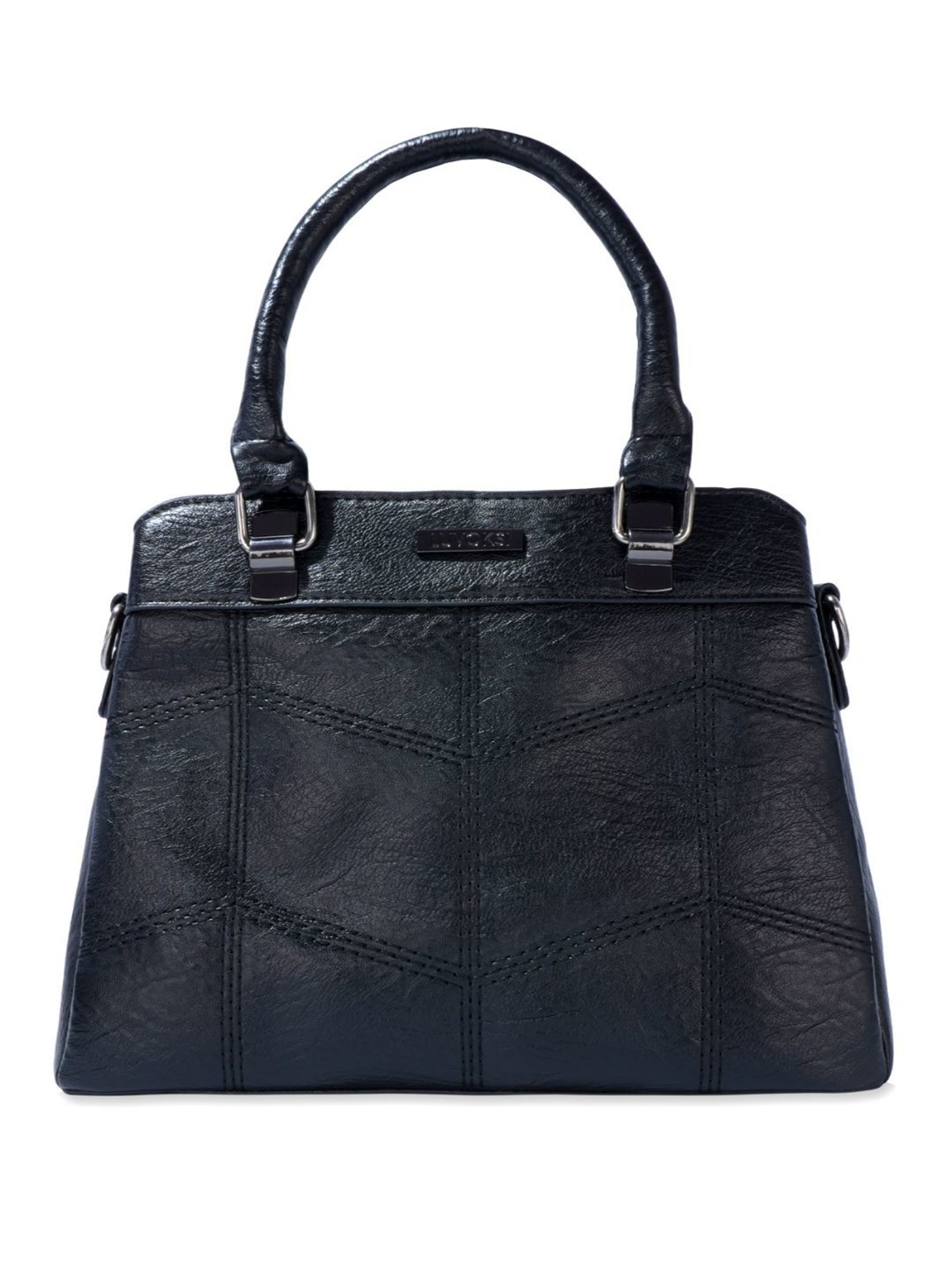 Luvoksi Black Textured Large Satchel Handbag