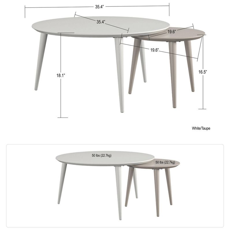 Carnegie Nesting Tables White - CosmoLiving by Cosmopolitan