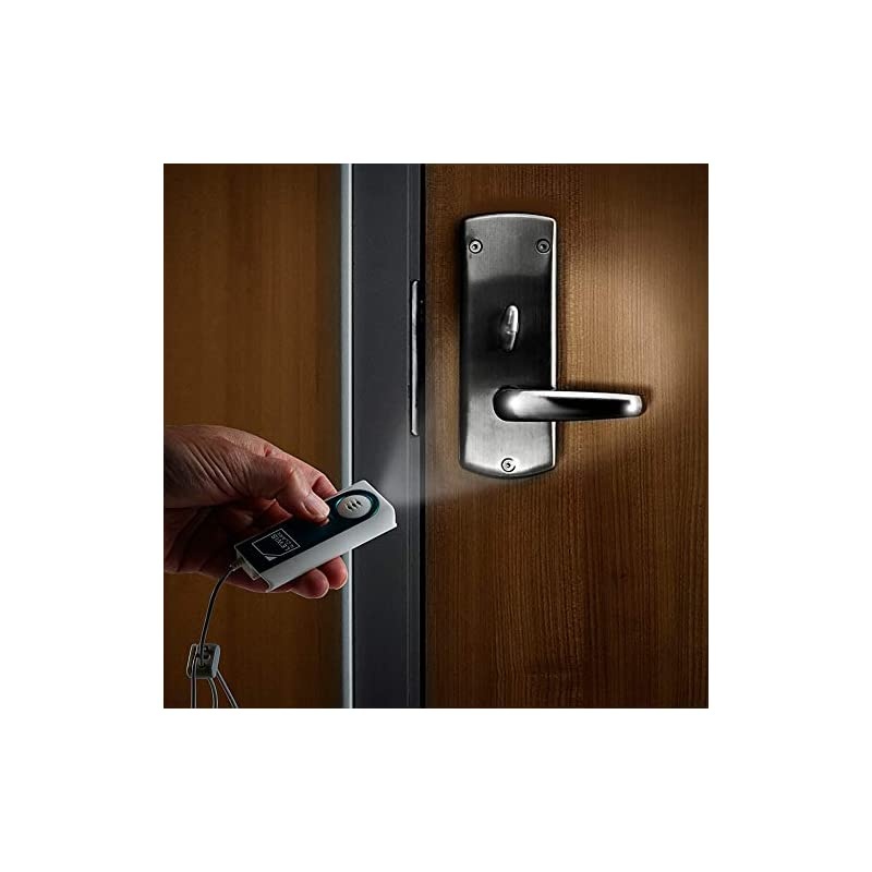 Travel Door and Window Alarm with Flashlight, Blue, 2 pack