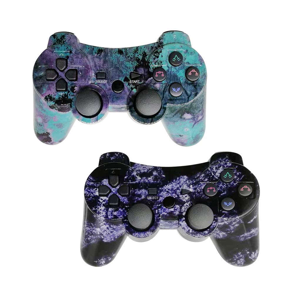 CHENGDAO PS3 Controller Wireless Dual Shock Gamepad for Sony Playstation 3 with Charging Cord (spindrift blue + bronze colour)