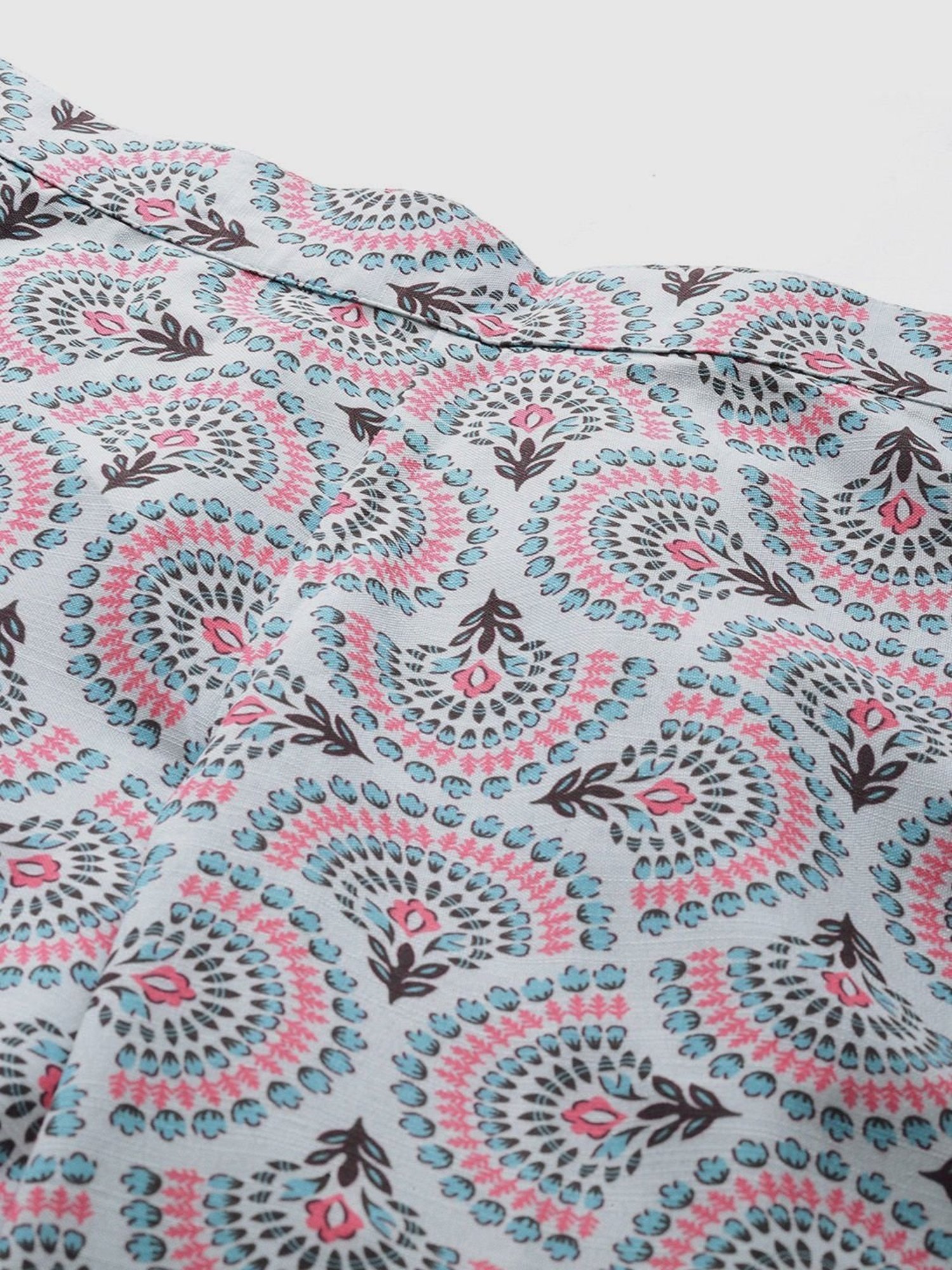 Ziyaa Grey Printed Kaftan Pyjama Set