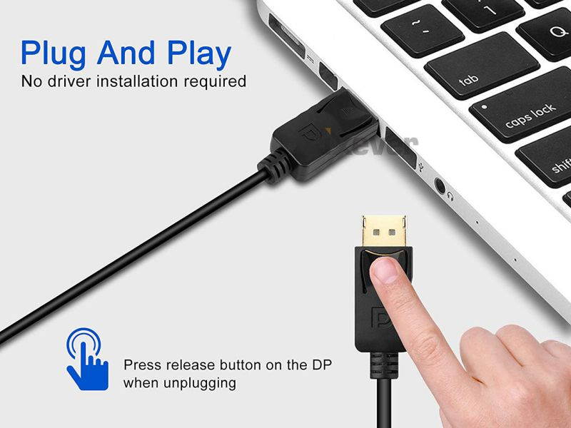 DisplayPort to VGA Adapter Cable Converter 1080p,iXever Display Port to VGA Adaptor Male to Female, Gold Plated, Compatible with Computer, Desktop, Laptop, PC, Monitor, Projector, HDTV - Black