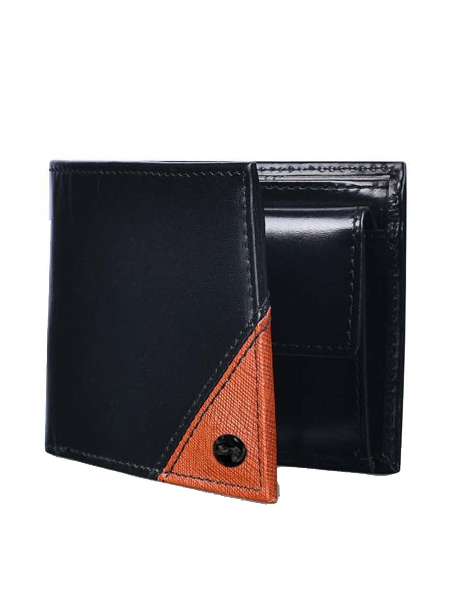 BELWABA Black Casual Leather Bi-Fold Wallet for Men