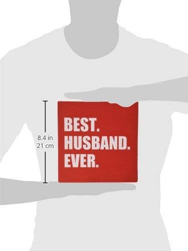 3dRose LLC 8 x 8 x 0.25 Inches Mouse Pad, Red Best Husband Ever - White Text Anniversary Romantic Gift for Him - (mp_179724_1)