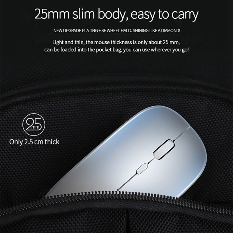 For Laptop Lightweight Portable Colorful Light Bluetooth Rechargeable Mute Wireless Mouse (White)