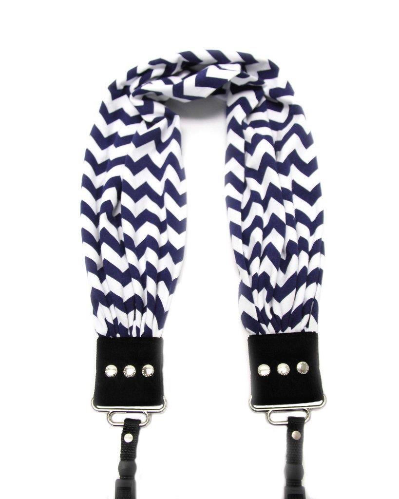 Chevron Navy Scarf Collection Camera Strap