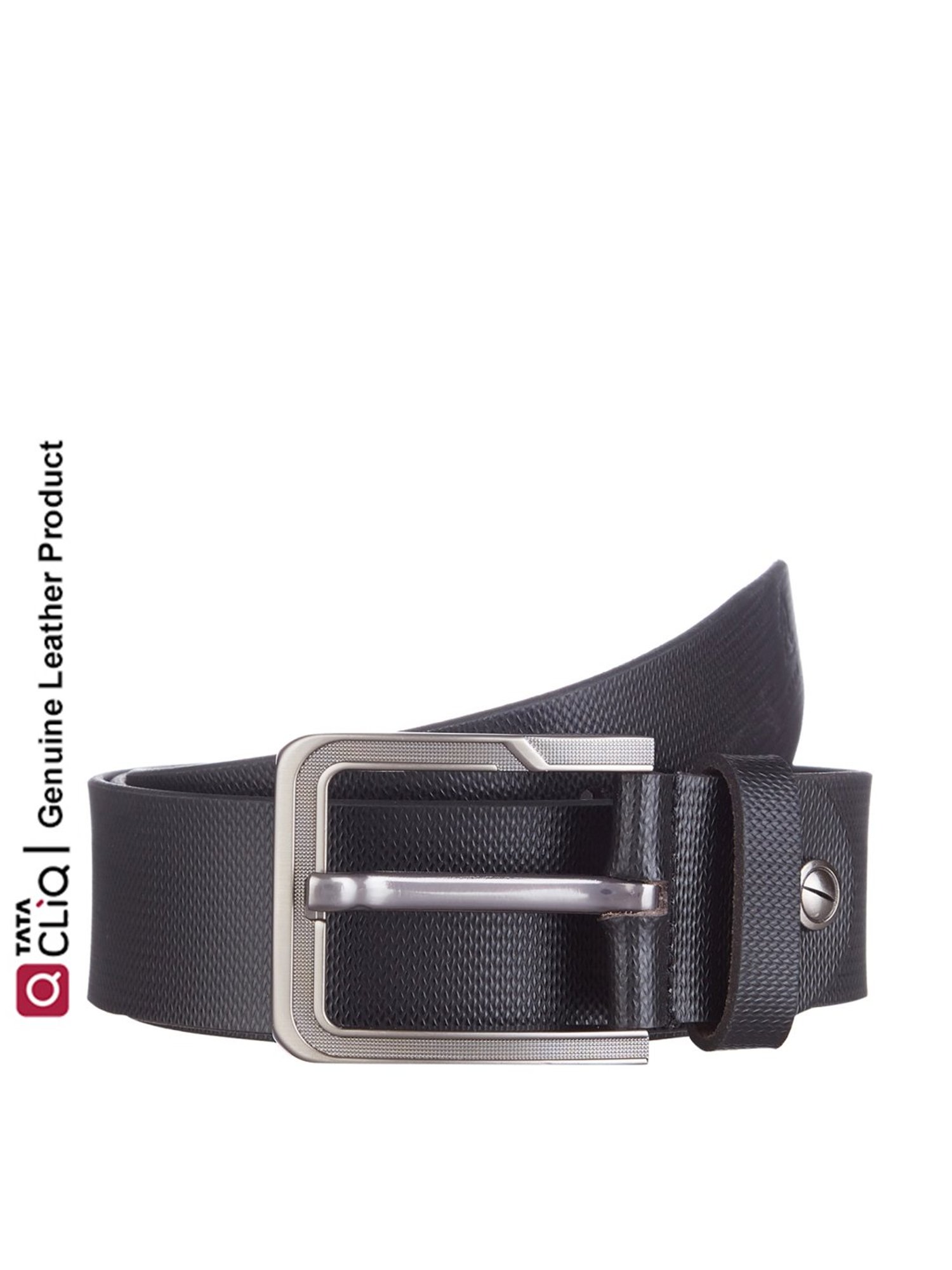 Kara Black Leather Waist Belt for Men