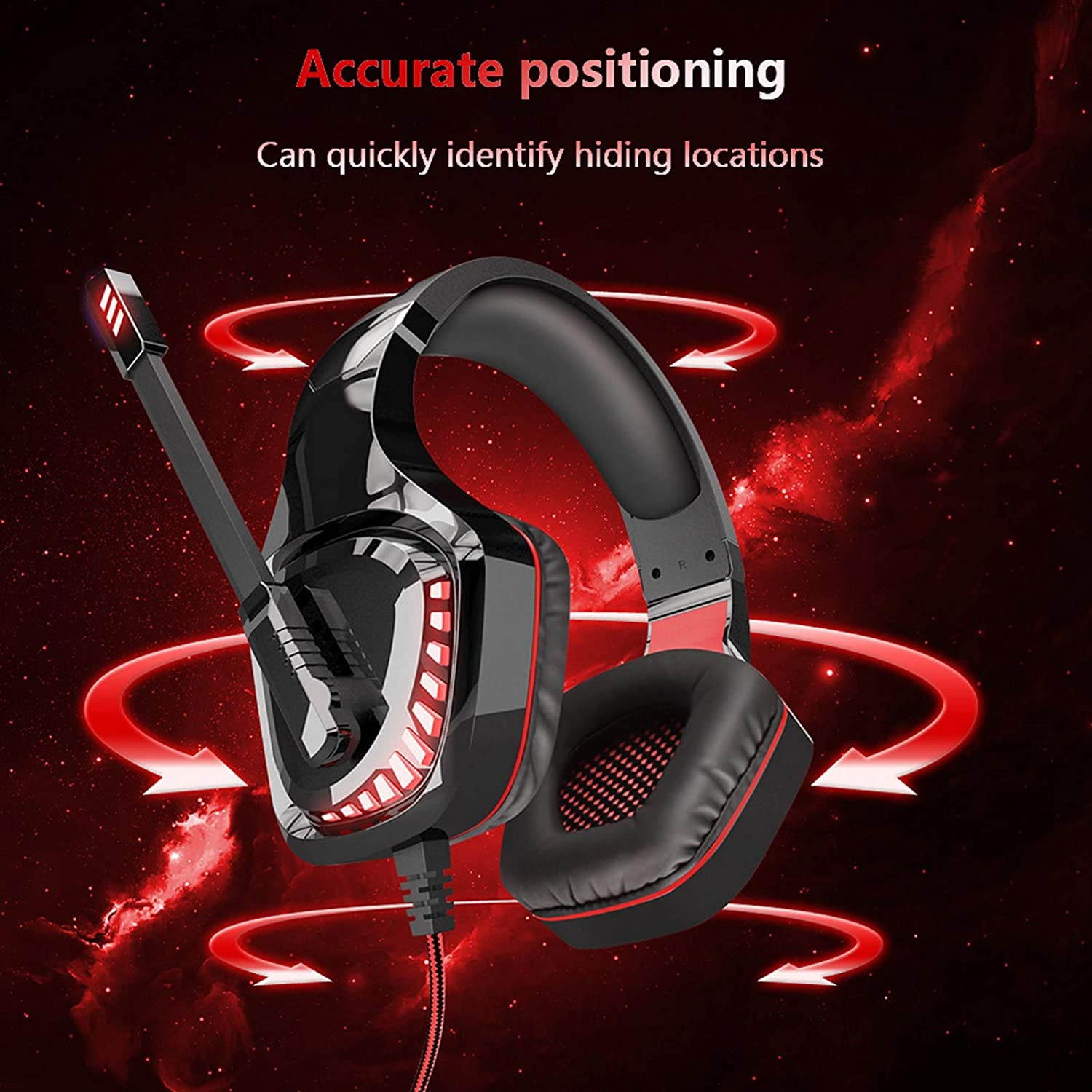 CiCiglow Gaming Headphone, Wired Game Over-Ear Headphones Headset with Microphone Desktop Headphone for Game, Live Broadcast.